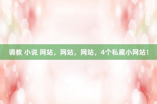 调教 小说 网站，网站，网站，4个私藏小网站！